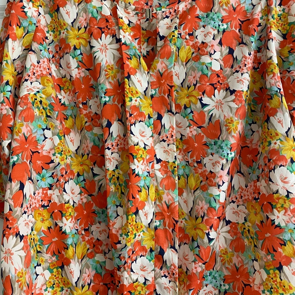 Anthropologie Maude Vibrant Floral Blouse - Pink, Yellow, Green - Picture 5 of 8